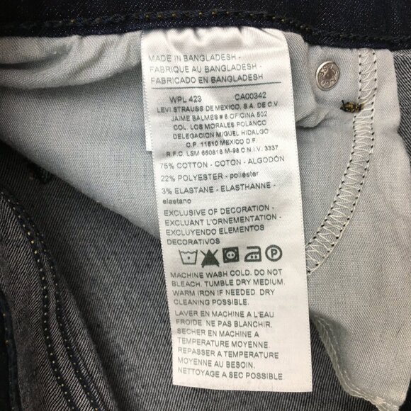 Levi's Denizen Jeans Women's Modern Boot Cut Stretch Dark Wash size 12 length 32 - Picture 8 of 10